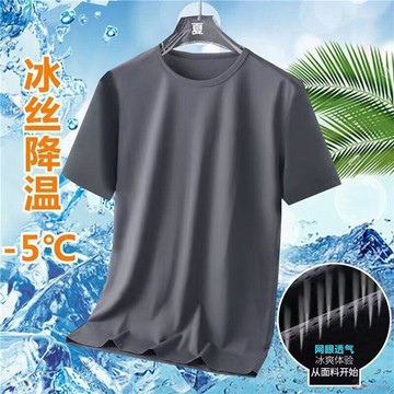 桃園出貨✨2026夏季冰感透氣短袖t恤新款冰絲網眼潮流ins休閒百搭T恤衫