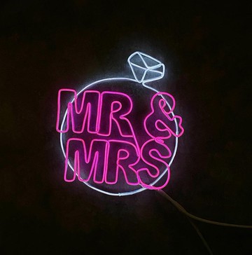 neonlite 客製霓虹文字圖案燈 /Mr&Mrs婚戒/