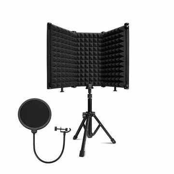 KONIX- 便攜可折疊式隔音罩-三門 附防噴網 可站立/支架搭配使用(搶購)