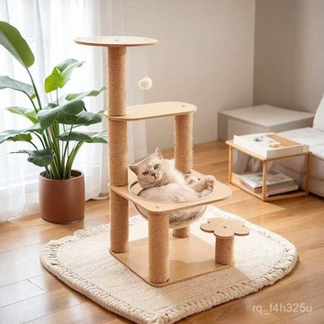 【限時特賣】貓爬架 一體式太空艙  立體貓爬架[]玩具多層跳臺太空艙小型劍麻貓咪耐磨架子抓闆爬樹一體用品抓柱