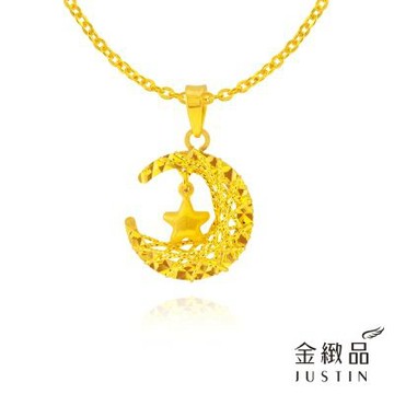 金緻品 黃金墜子 星月冀盼 0.63錢 5G工藝