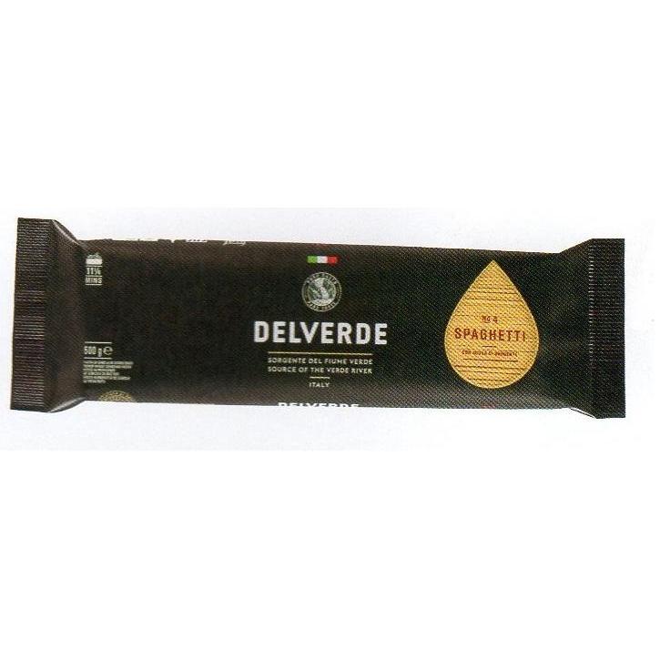 イタリア産　最高級デルヴェルデ（Delverde)N.4 スパゲティ　　太さ約１.95mm　500ｇ 　デュラム小麦セモリナ