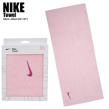 【NIKE耐吉】SOLID CORE珊瑚粉運動毛巾 純棉毛巾 吸汗快乾 方便攜帶 有氧運動健身籃球排球桌球瑜珈街舞饒舌(N1001541606NS)生日禮物