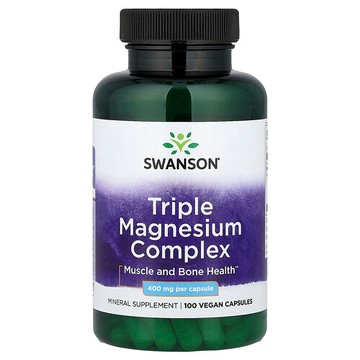 Swanson Vitamins, 三重鎂復合物，400 毫克，100 粒膠囊