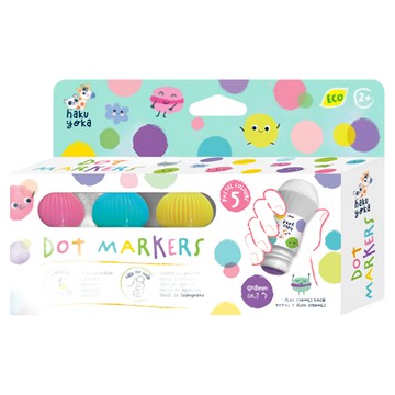 haku yoka 兒童安全無毒點點筆 粉彩色 5色 啟蒙美術創意繪畫  138g