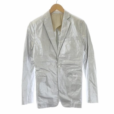 アクネ ストゥディオズ Acne Studios CECILE METAL PSS14 テーラードジャケット シングル 1B 麻 リネン 46 S シルバー