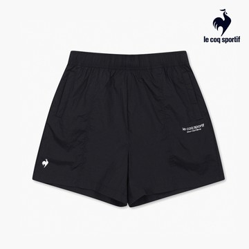 【LE COQ SPORTIF 法國公雞】女款黑色運動TRAINING平織運動短褲LKT82687