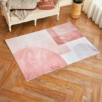 【好物良品】140x200cm_簡約輕奢長形高密度短絨毛可機洗防滑地墊-E款