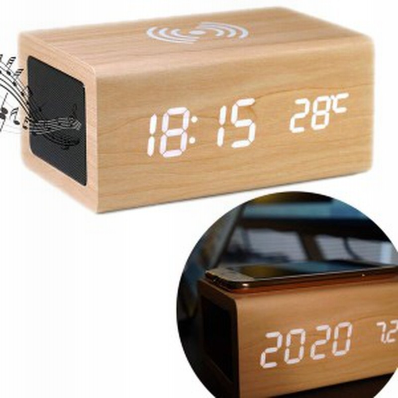 即納 Iphone Android Qi ワイヤレス充電器 ワイヤレスチャージャー 目覚まし時計 置き時計 デジタル時計 アンティーク木目調 ライトベー 通販 Lineポイント最大4 0 Get Lineショッピング