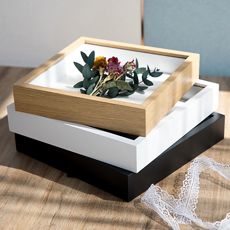 立體中空木質展示框 相框 乾燥花 手工DIY 標本 油畫 裱框 裝裱【BlueCat】【RI2860】