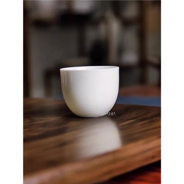 曲陽定瓷茶杯定窯白瓷素面客杯主人杯原產地茶具現代簡約高溫燒制
