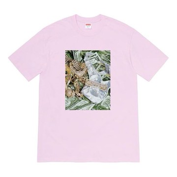 Supreme SS20 Week 1 Bling Tee Money Printing Short Sleeve Unisex Purple