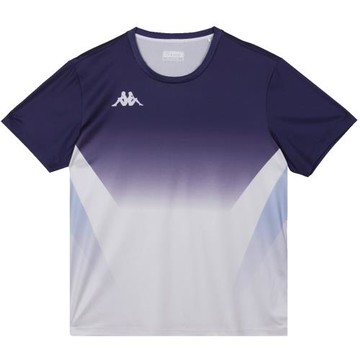 KAPPA義大利時尚吸濕排汗中性短袖圓領衫丈青滿版 33258QWB29