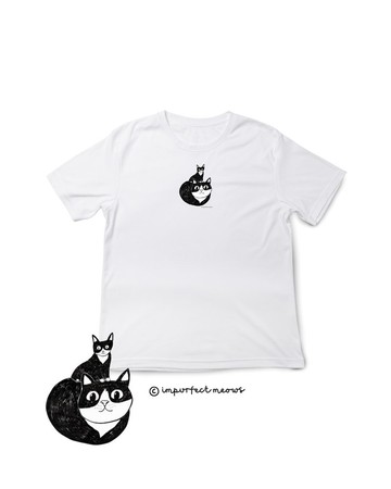 不完美貓咪 Impurfect Meows | 禮服貓T-Shirt - 白