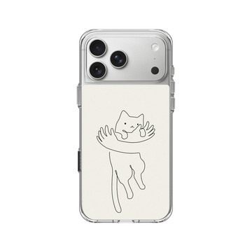 iPhone 17 Pro Max Clear Case（相機按鈕） 透明 - ilovedoodle (Lim Heng Swee) - Hug One Line - 愛與擁抱