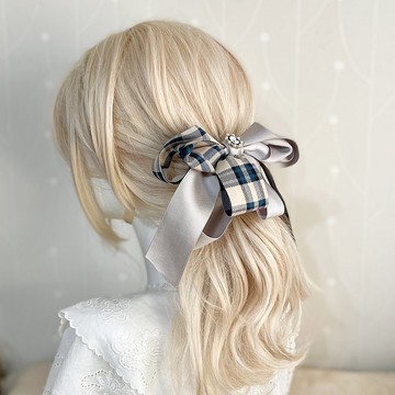 格紋立體蝴蝶結香蕉夾 大腸圈髮圈 馬尾夾 髮夾 相交夾 邊夾 髮叉