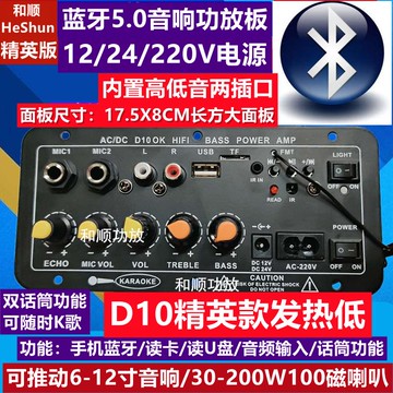 【臺灣公司 品質保固】和順店長方形藍牙雙話筒功能12V24V220V電源用音響大功率功放板