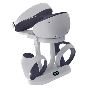 KjH PS VR2 多功能充電底座 + 頭戴裝置收納架 含Type-C充電線  單一商品  白色  1個