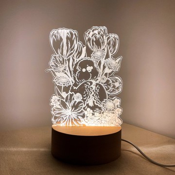 Rolia's 手作 【四季花卉】玄鳳鸚鵡/和尚鸚鵡/長尾山雀 壓克力小