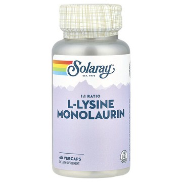 Solaray, L-賴氨酸月桂酸酯 1:1 比例，60 粒素食膠囊