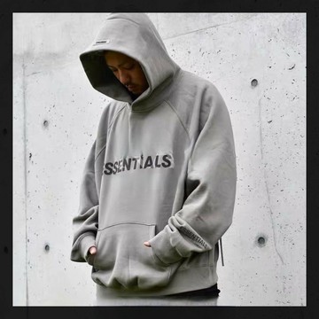 FEAR OF GOD ESSENTIALS FOG胸前字母帽T 插肩袖口反光帽T