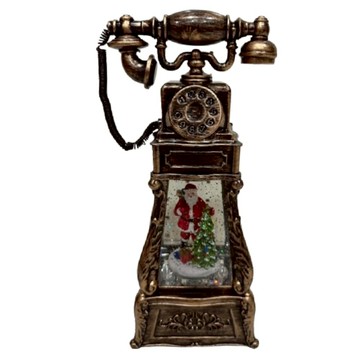 飄雪復古擺飾 聖誕節裝飾 懷舊電話造型 內置LED燈光 搭配悅耳音樂 增添節日氣氛  不適用  10