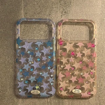 ✨iphone保護殼✨ins閃粉立體星星蘋果17pro/16/15/14手機殼13少女心12甜美11個性x