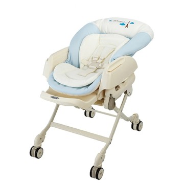 Combi Letto電動安撫餐椅搖床 ST款 藍色巴黎-S級福利品