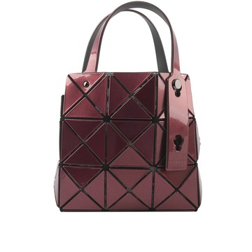 ISSEY MIYAKE BAO BAO CARAT-2 3X3 亮面金屬色手提小方盒(酒紅色)