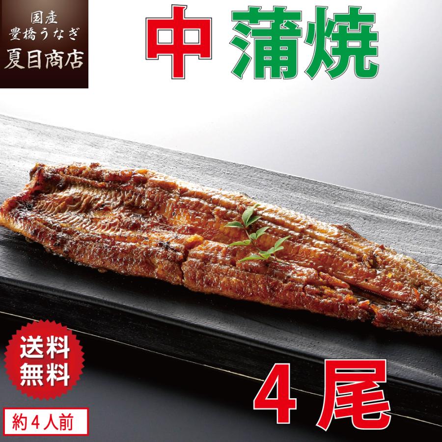 うなぎ 蒲焼き 国産 中115-130g×4尾 （約4人前） 送料無料 プレゼント 贈り物 お歳暮 ギフト