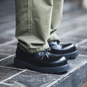 馬登 德比鞋情侶款春季圓頭工裝大頭鞋男鞋通勤厚底休閒皮鞋