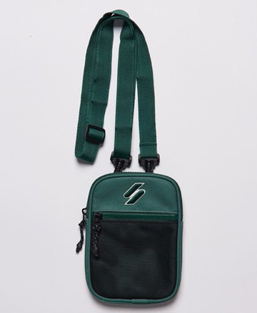 Superdry Men's Unisex Essential Logo Cross Body Bag Green / Dark Green - Size: 1SIZE