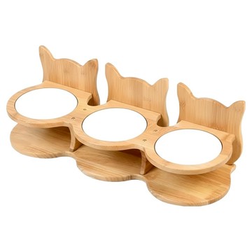 MIAOFAIRY 喵仙兒 三胞胎貓耳碗架組  原木色 + 白色  1組