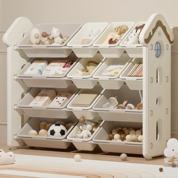 lilikoko 哩哩摳摳 甜點屋鐵桿收納架 組合8  4層  玉蓮白