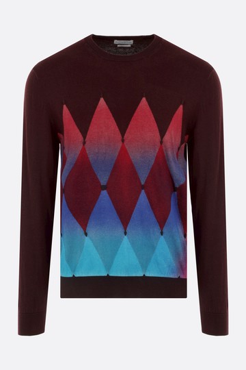 BALLANTYNE cashmere and cotton pullover with Argyle motif Man