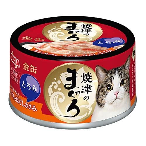 金缶 焼津のまぐろ カニカマ入りまぐろとほぐしささみ とろみ仕立て 70g×24個セット