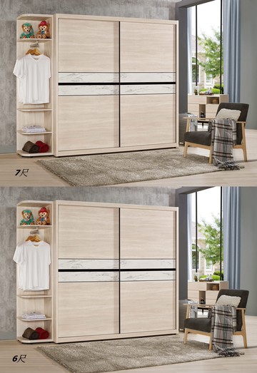 【歐風別館】丹妮拉5尺/6尺拉門衣櫃【基隆至台中免運費】