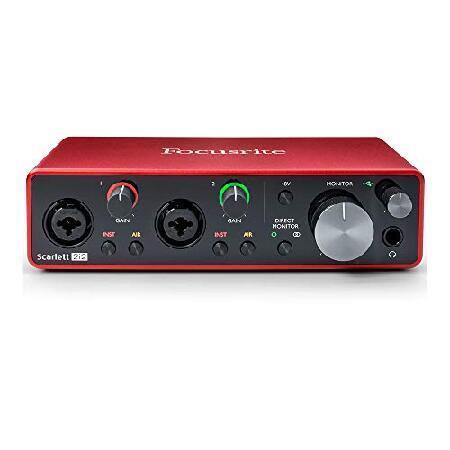 Focusrite Scarlett 2i2 USB Audio Interface (3rd Gen) with Mic Stand, Pop Filter ＆ XLR-XLR Cable Bundle（並行輸入品）