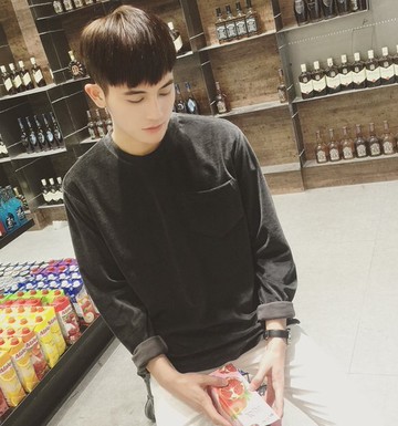 【JP.美日韓】 韓國 復古 上衣 燈籠 大學T 古著 文青