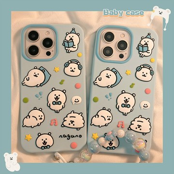 帶手繩鏈條 手機殼 卡通矽膠保護殼 適用於 蘋果 iPhone 17 16 15 14 13 Pro max 矽膠保護殼
