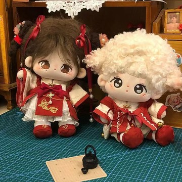 臺灣出貨 20cm娃衣 棉花娃娃衣服 古風刺繡漢服套裝娃衣 無屬性娃衣 玩偶替換裝日常 娃娃裝  娃娃配飾