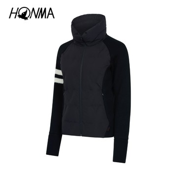 HONMA 本間高爾夫 女款大高領羽絨外套 日本高爾夫球專櫃品牌(S~L 黑色 HWID121R610)