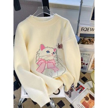 軟糯毛衣少女生春秋冬2025新款初中高中學生慵懶風打底外穿針織衫