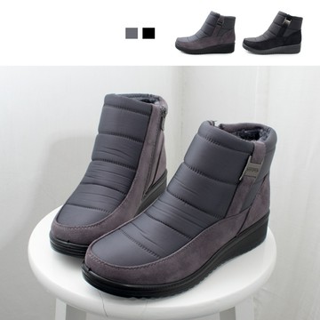 【韓國K.W.】YT7489現貨太空輕暖雪地內加絨保暖靴(內加絨 休閒鞋 側拉鏈)