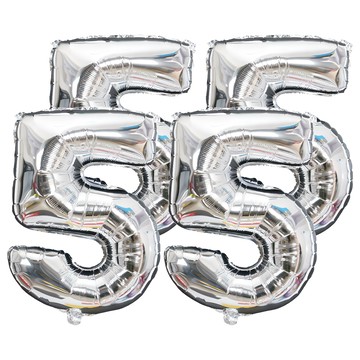 生活King 數字氣球 箔氣球 氣球飾 32吋  數字5 銀色  4個