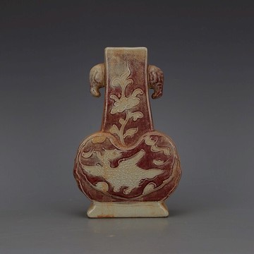 元代柴窯鳳紋象耳扁瓶 仿古瓷器舊貨古玩景德鎮出土古典家居裝飾