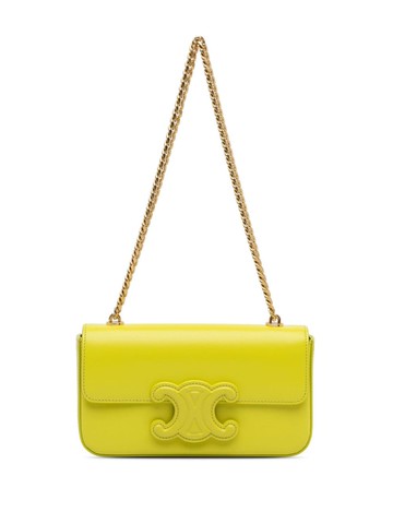 Céline Pre-Owned - 2022 Cuir Triomphe Chain shoulder bag - women - Calf Leather - One Size - Yellow