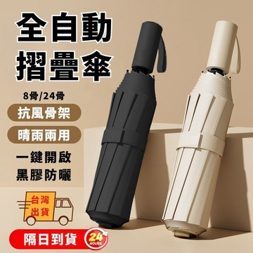 ✨台灣現貨 開發票✨ 8骨24骨自動傘 折疊傘 雨傘 摺疊傘 防曬遮陽傘 自動雨傘 強力抗風 抗UV 阻隔紫外線99%