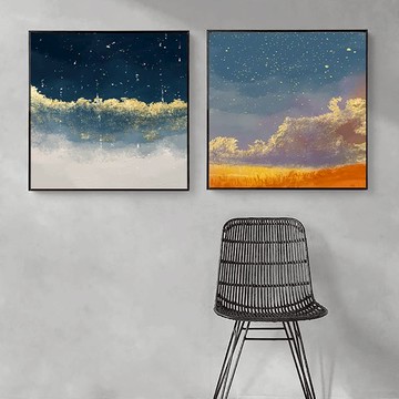 星辰　方框系列　裝飾掛畫　台灣製造 - A款－白框-70*70cm