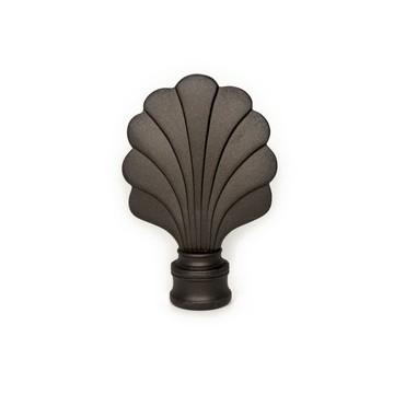 特力屋 金屬窗簾桿貝殼型飾頭 霧黑色 2入